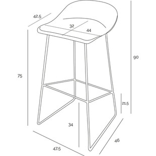 Stołek barowy Intesi Molly - Industrialny design | Sklep mebli