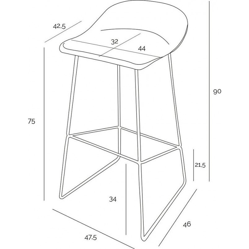 Stołek barowy Intesi Molly - Industrialny design | Sklep mebli