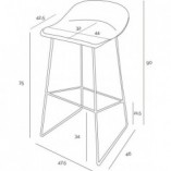 Stołek barowy Intesi Molly - Industrialny design | Sklep mebli