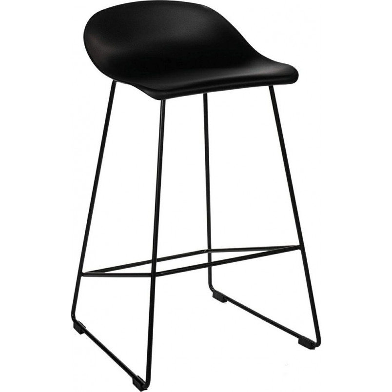 Stołek barowy industrialny Molly Low 66cm czarny - Intesi