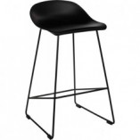 Stołek barowy industrialny Molly Low 66cm czarny - Intesi