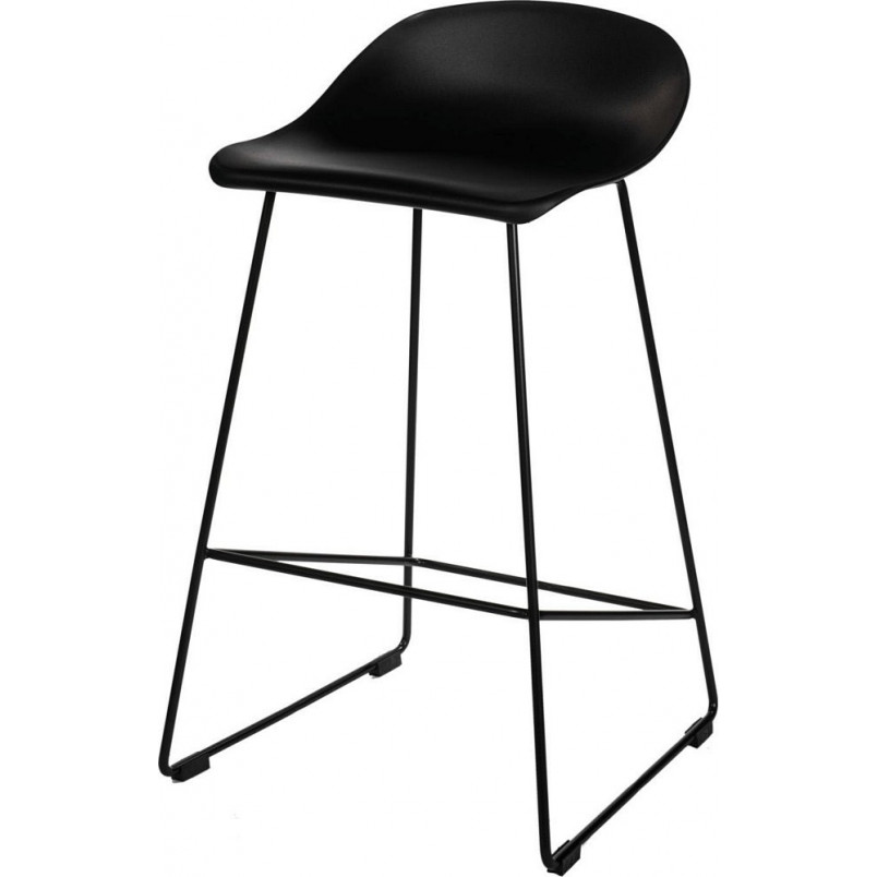 Stołek barowy industrialny Molly Low 66cm czarny - Intesi