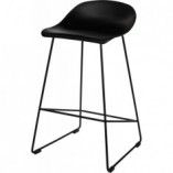 Stołek barowy industrialny Molly Low 66cm czarny - Intesi