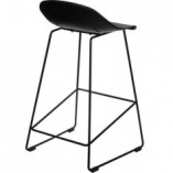 Stołek barowy industrialny Molly Low 66cm czarny - Intesi