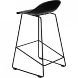 Stołek barowy industrialny Molly Low 66cm czarny - Intesi