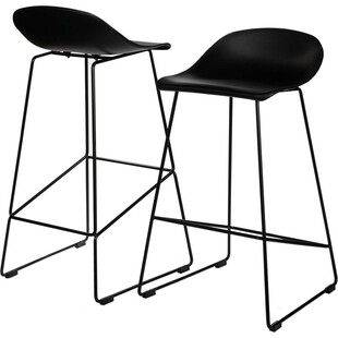 Stołek barowy industrialny Molly Low 66cm czarny - Intesi