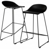 Stołek barowy industrialny Molly Low 66cm czarny - Intesi