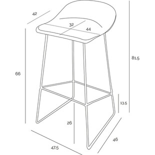 Stołek barowy industrialny Molly Low 66cm czarny - Intesi