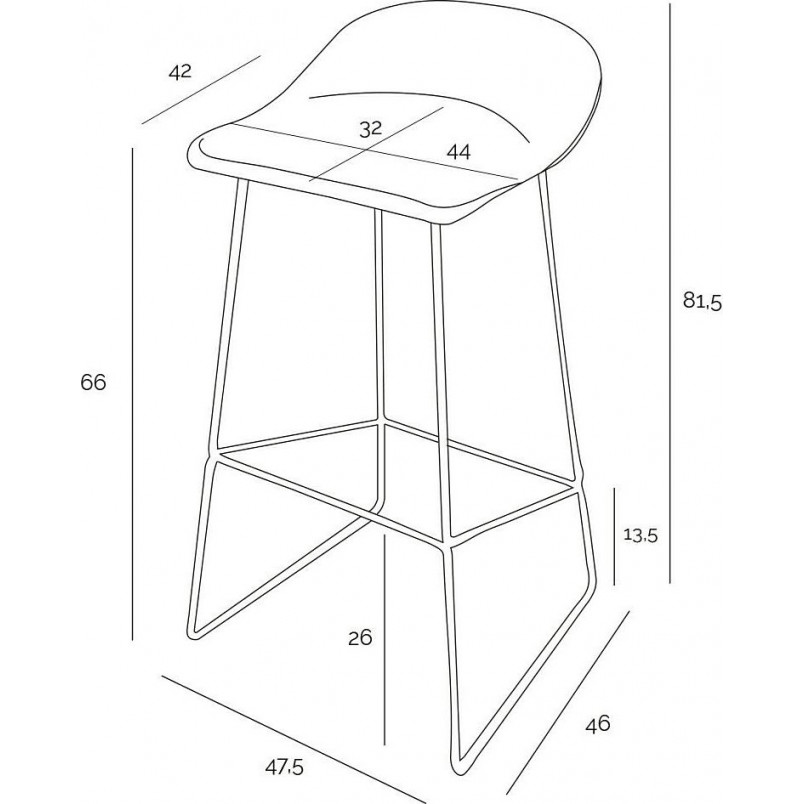 Stołek barowy industrialny Molly Low 66cm czarny - Intesi