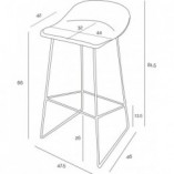 Stołek barowy industrialny Molly Low 66cm czarny - Intesi