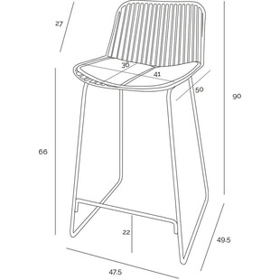 Stołek barowy Dill Low Intesi | Nowoczesny design, czarny