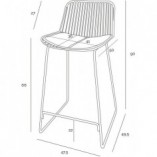 Stołek barowy Dill Low Intesi | Nowoczesny design, czarny