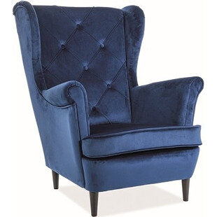 Fotel welurowy Chesterfield Lady Velvet granatowy Signal | Komfort i styl