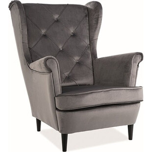 Fotel Chesterfield Lady Velvet szary Signal - Komfort i styl