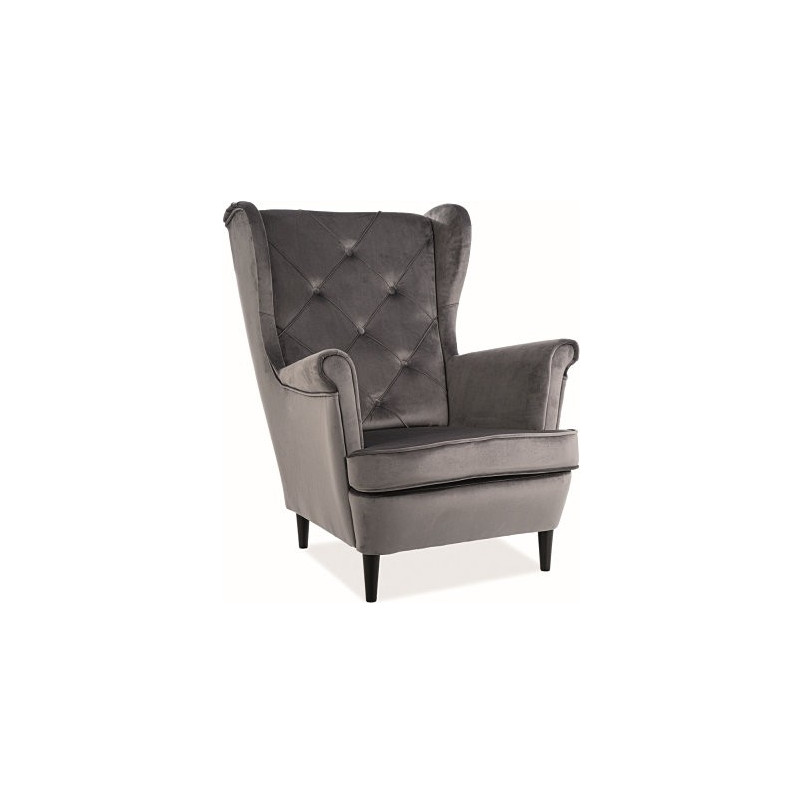 Fotel Chesterfield Lady Velvet szary Signal - Komfort i styl