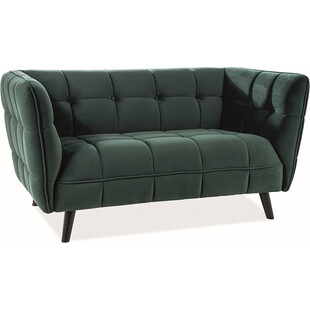 Pikowana sofa welurowa Castello Velvet 145 zielona marki Signal