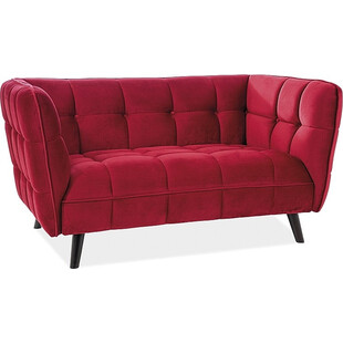 Pikowana sofa welurowa Castello Velvet 145 bordowa marki Signal