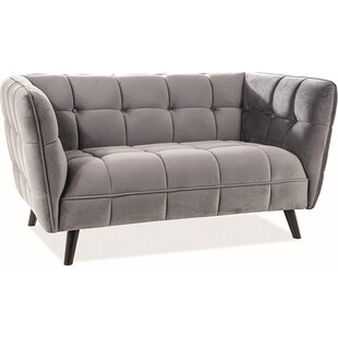 Pikowana sofa welurowa Castello Velvet 145 szara marki Signal