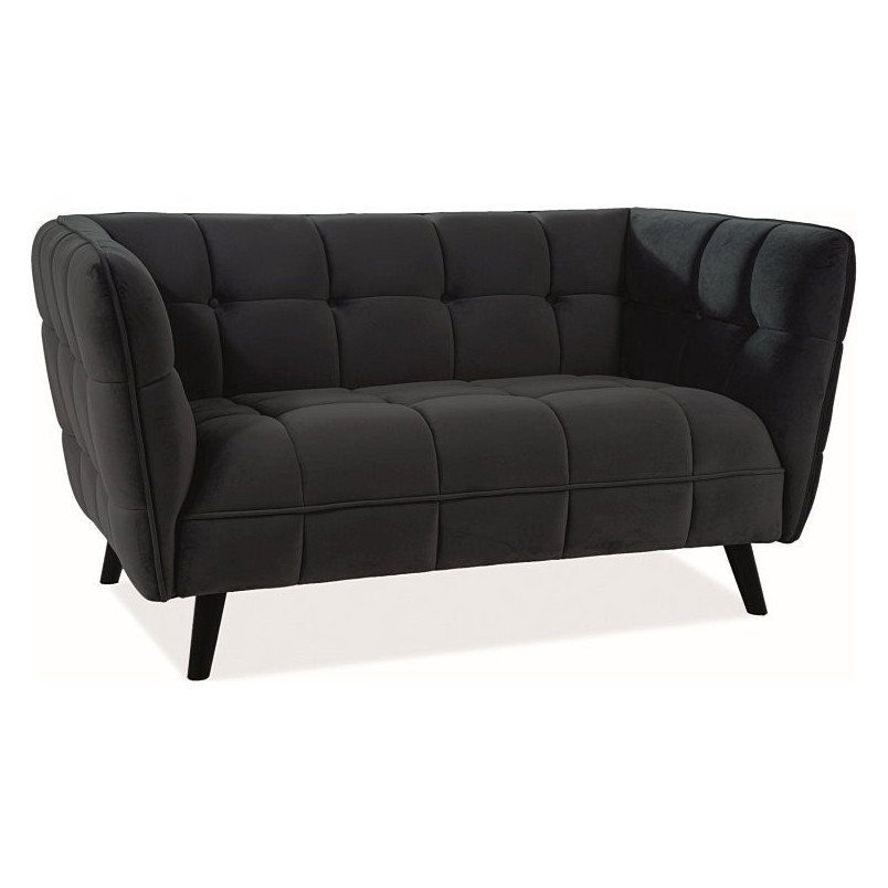 Sofa welurowa Castello 145cm czarna Signal | Komfort i styl