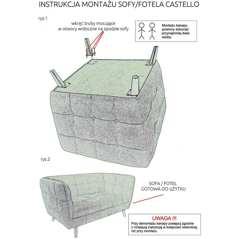 Sofa welurowa Castello 145cm czarna Signal | Komfort i styl