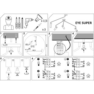 Lampa sufitowa 3 tuby na wysięgniku Eye Super III Czarna marki Nowodvorski