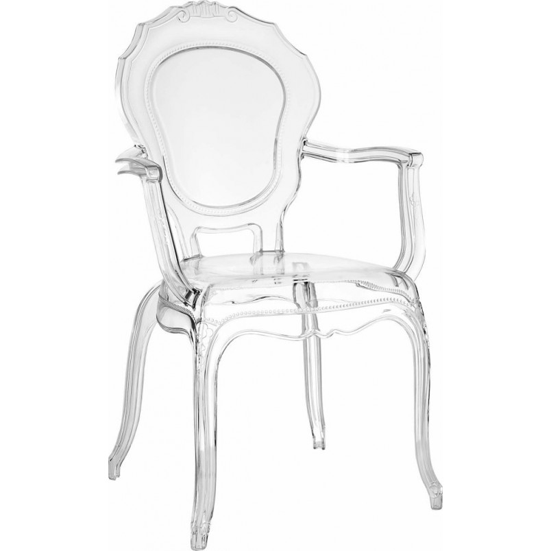 Krzesło Przezroczyste Queen Arm Intesi | Elegancki Design
