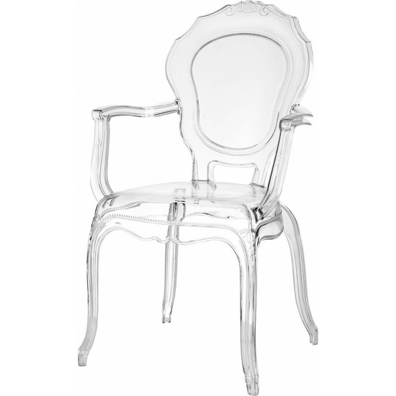 Krzesło Przezroczyste Queen Arm Intesi | Elegancki Design