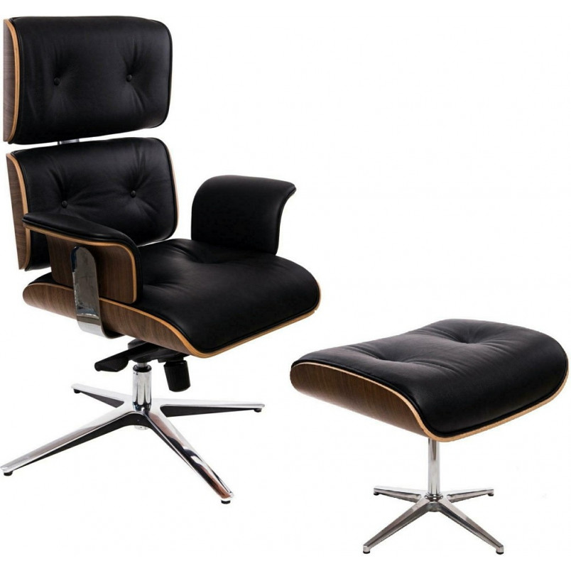 Fotel wypoczynkowy skóra ekologiczna czarny D2 Design | Komfort i styl