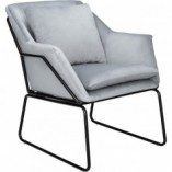Fotel welurowy Fluence szary - Moos Home | Komfort i styl