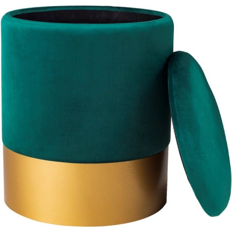 Pufa welurowa Velvet z schowkiem | Moos Home - Zielona