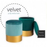 Pufa welurowa Velvet z schowkiem | Moos Home - Zielona