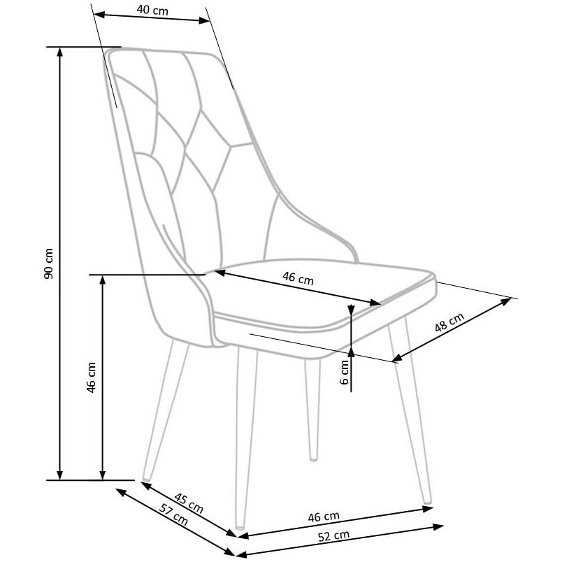 Krzesło welurowe pikowane K365 Halmar - Stylowy design w przystępnej cenie