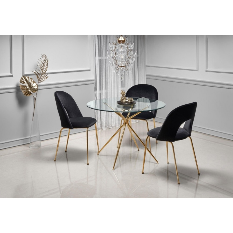 Stół szklany okrągły glamour Rondo 110cm - Halmar
