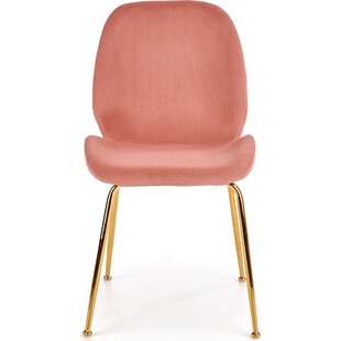 Krzesło welurowe na złotych nogach K381 różowe marki Halmar