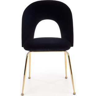 Krzesło welurowe na złotych nogach K385 czarne marki Halmar