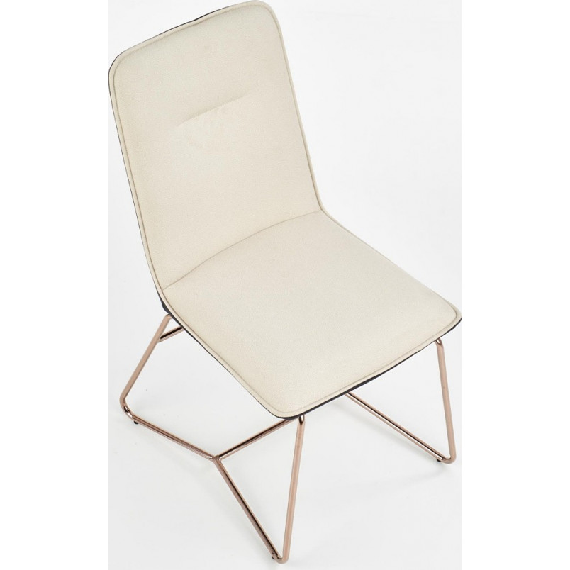 Krzesło glamour Halmar K390: Kremowy/Złoty - Stylowy design
