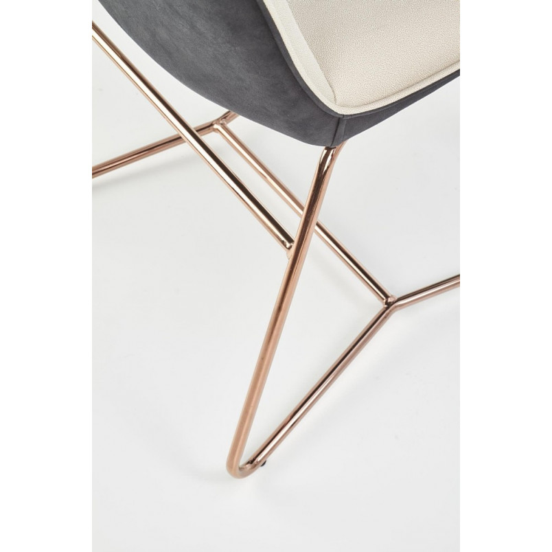 Krzesło glamour Halmar K390: Kremowy/Złoty - Stylowy design