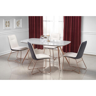 Krzesło glamour Halmar K390: Kremowy/Złoty - Stylowy design