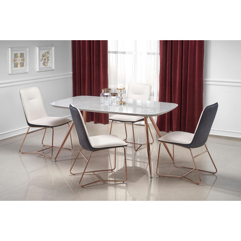 Krzesło glamour Halmar K390: Kremowy/Złoty - Stylowy design