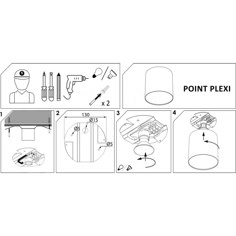 Lampa Point Plexi biała - Nowodvorski | Spot GU10
