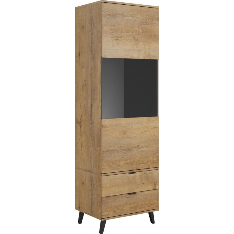 Witryna Nest Halmar | Komoda Industrialna 60cm | Dąb Lefkas