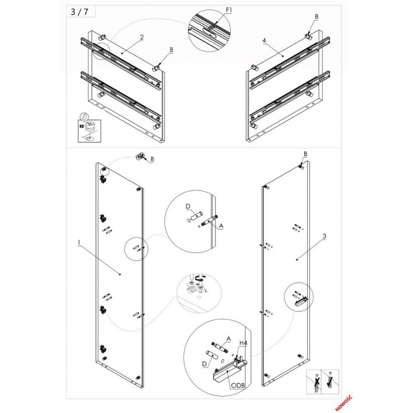 Witryna Nest Halmar | Komoda Industrialna 60cm | Dąb Lefkas