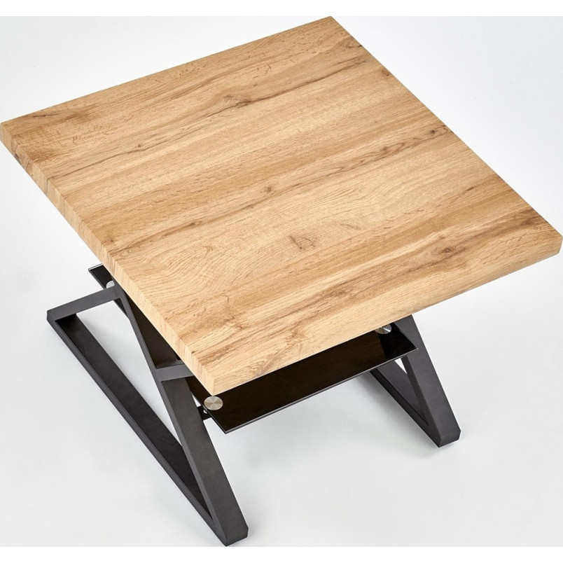 Stolik Industrialny Xena Halmar | 60x60cm | Dąb Naturalny