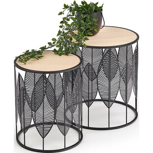 Zestaw stolików Folla czarny Halmar - Stylowy design | Sklep