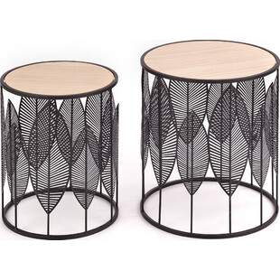 Zestaw stolików Folla czarny Halmar - Stylowy design | Sklep