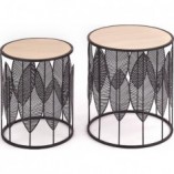 Zestaw stolików Folla czarny Halmar - Stylowy design | Sklep