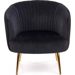 Fotel welurowy Crown czarny Halmar - Glamour i styl