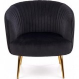 Fotel welurowy Crown czarny Halmar - Glamour i styl