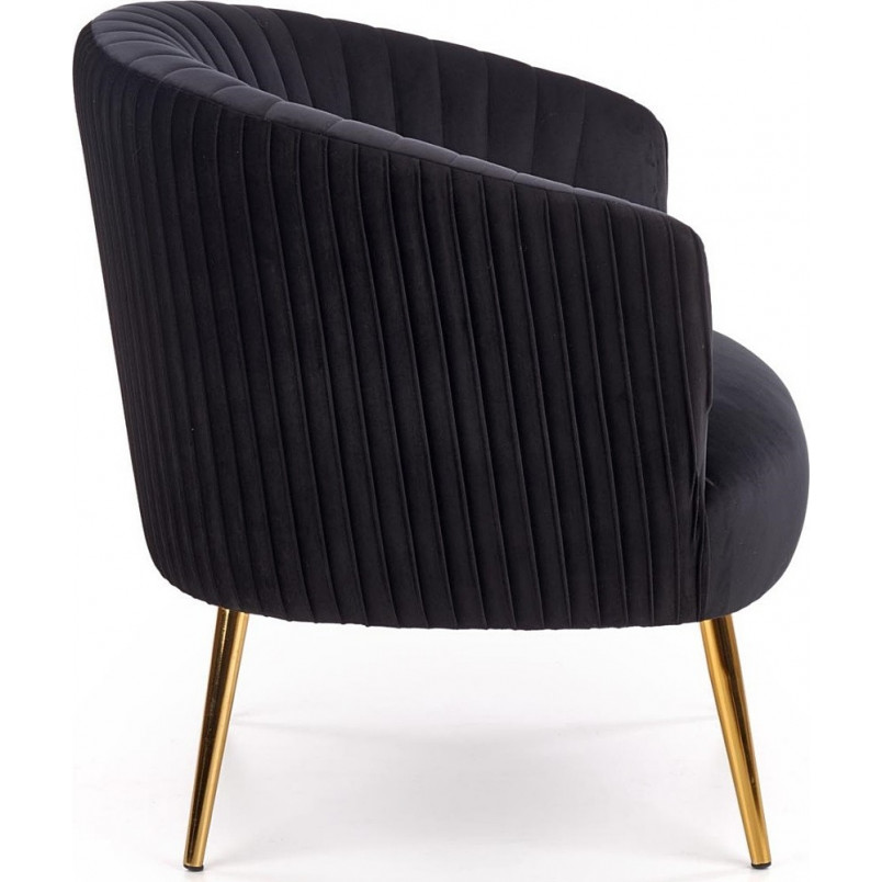 Fotel welurowy Crown czarny Halmar - Glamour i styl