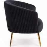 Fotel welurowy Crown czarny Halmar - Glamour i styl